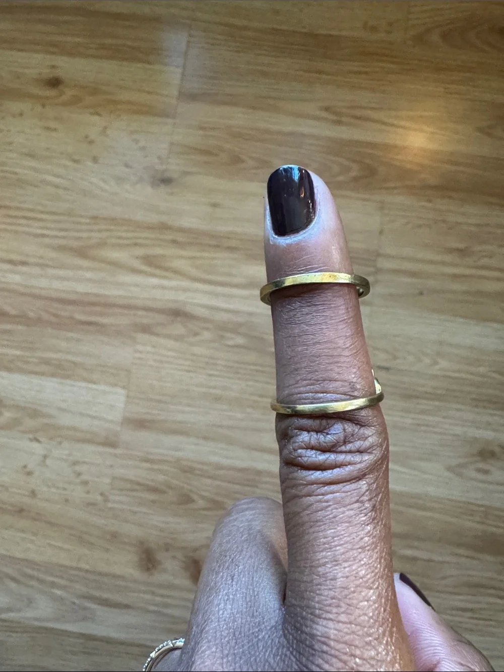 Brass & Onyx Stone Floral Ring Set ✨ never used